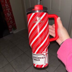 Stanley Red and White Striped Tumbler PEPPERMINT 40oz